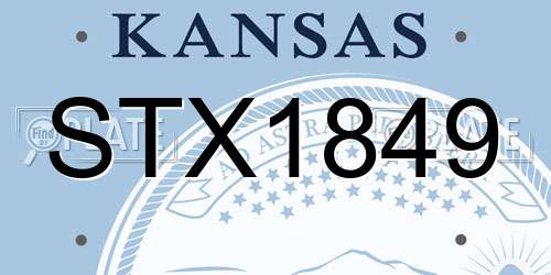 STX1849 Kansas License Plate