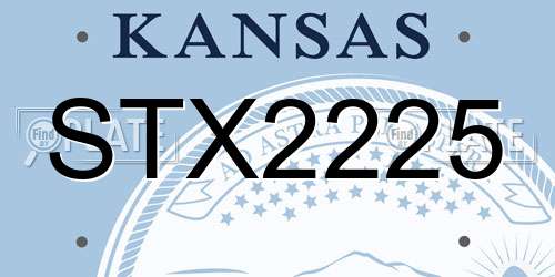 STX2225 Kansas License Plate