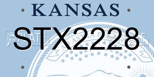 STX2228 Kansas License Plate