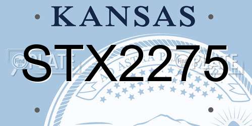 STX2275 Kansas License Plate