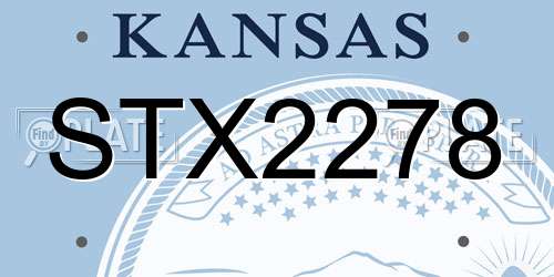 STX2278 Kansas License Plate