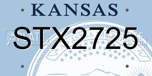 STX2725 Kansas License Plate
