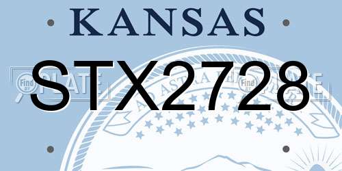 STX2728 Kansas License Plate
