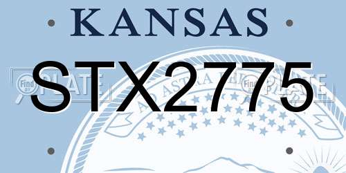 STX2775 Kansas License Plate