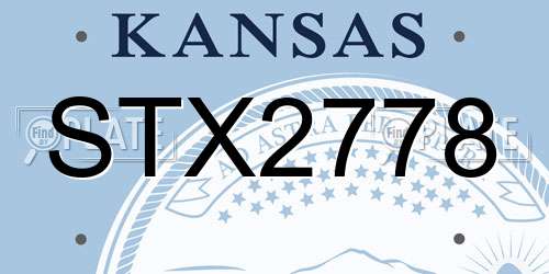 STX2778 Kansas License Plate
