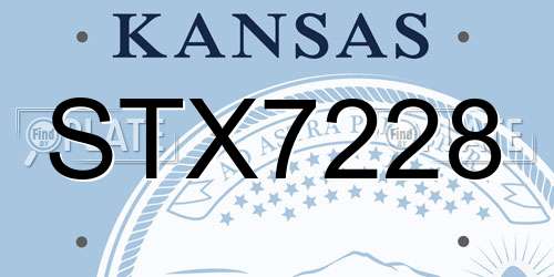 STX7228 Kansas License Plate