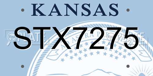 STX7275 Kansas License Plate
