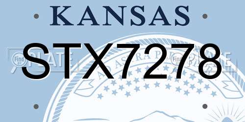 STX7278 Kansas License Plate