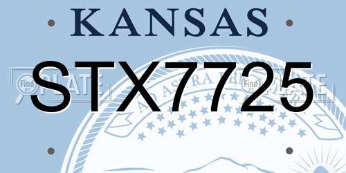 STX7725 Kansas License Plate