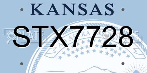 STX7728 Kansas License Plate