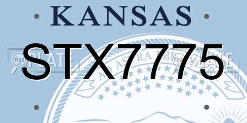 STX7775 Kansas License Plate