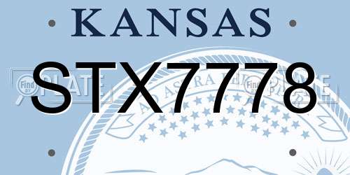 STX7778 Kansas License Plate