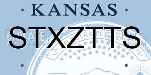 STXZTTS Kansas License Plate