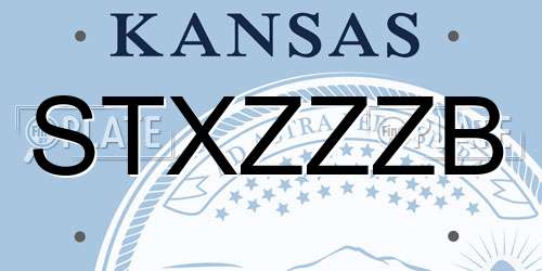 STXZZZB Kansas License Plate