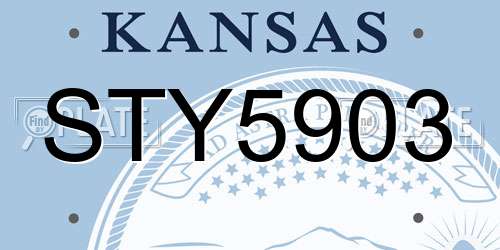 STY5903 Kansas License Plate
