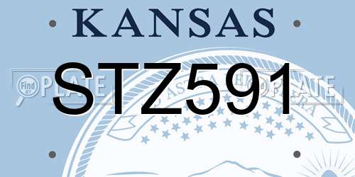 STZ591 Kansas License Plate