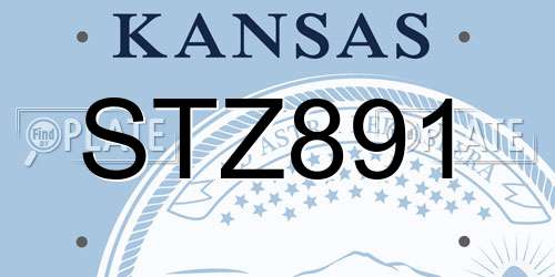 STZ891 Kansas License Plate