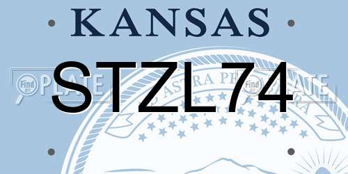 STZL74 Kansas License Plate