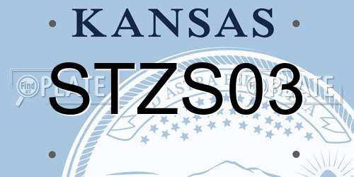 STZS03 Kansas License Plate