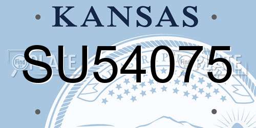 SU54075 Kansas License Plate