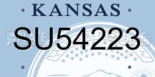 SU54223 Kansas License Plate