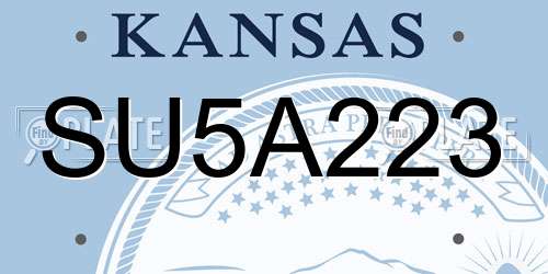 SU5A223 Kansas License Plate