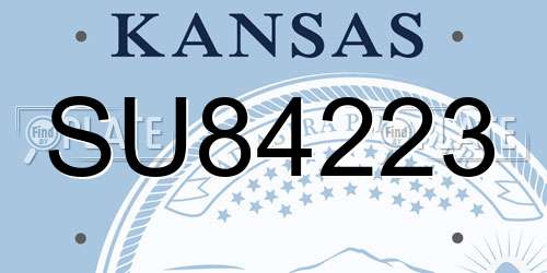 SU84223 Kansas License Plate