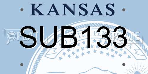 SUB133 Kansas License Plate