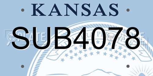 SUB4078 Kansas License Plate