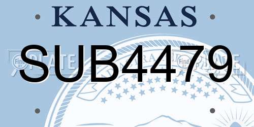 SUB4479 Kansas License Plate