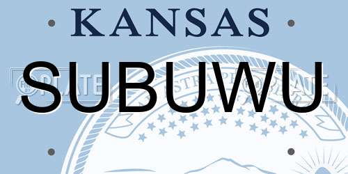SUBUWU Kansas License Plate