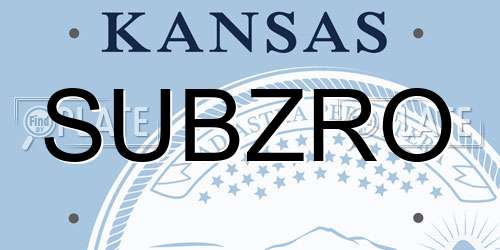 SUBZRO Kansas License Plate