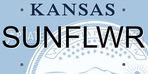 SUNFLWR Kansas License Plate