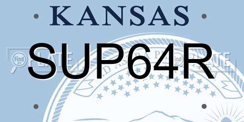 SUP64R Kansas License Plate