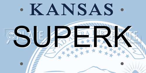 SUPERK Kansas License Plate