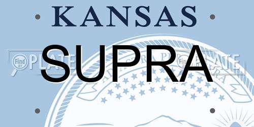 SUPRA Kansas License Plate