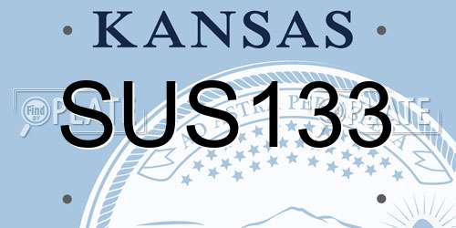 SUS133 Kansas License Plate