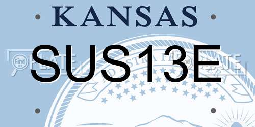 SUS13E Kansas License Plate