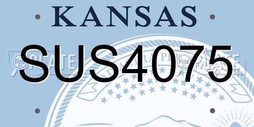 SUS4075 Kansas License Plate