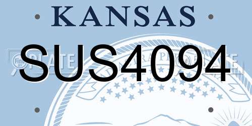 SUS4094 Kansas License Plate