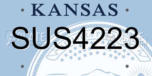 SUS4223 Kansas License Plate