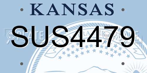 SUS4479 Kansas License Plate