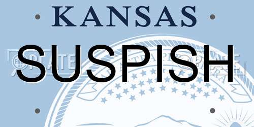 SUSPISH Kansas License Plate