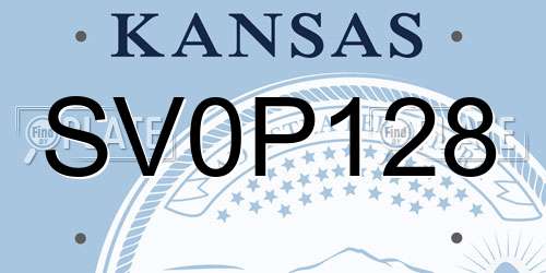 SV0P128 Kansas License Plate