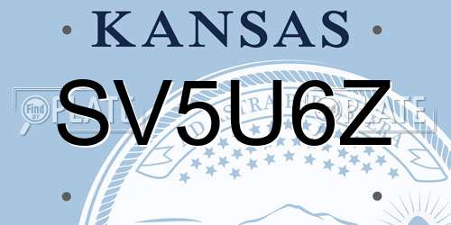 SV5U6Z Kansas License Plate