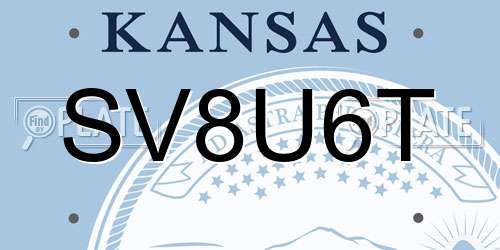 SV8U6T Kansas License Plate