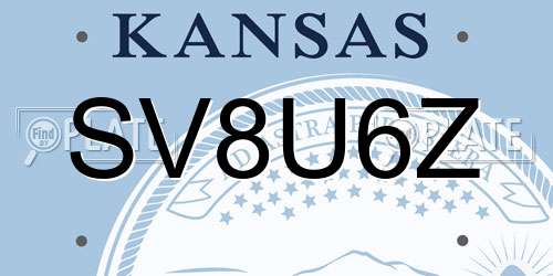 SV8U6Z Kansas License Plate