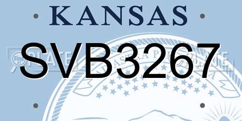 SVB3267 Kansas License Plate
