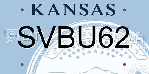 SVBU62 Kansas License Plate