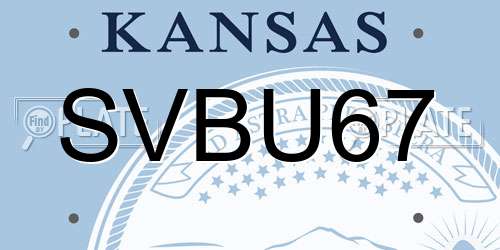 SVBU67 Kansas License Plate